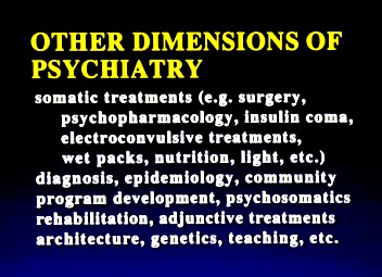 Other Dimensions of Psychiatry